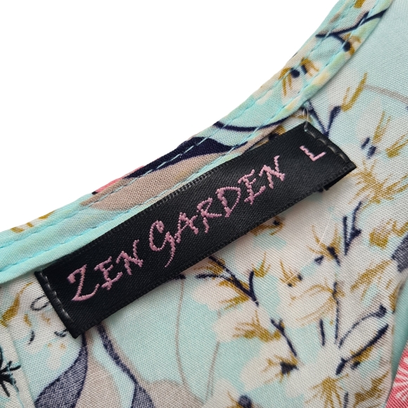 Zen Garden Size L Boho Floral Pastel Blur & Pink Summer Playsuit - Picture 7 of 11